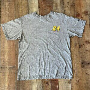 Jeff Gordon Chase Authentics NASCAR Gray T-Shirt Size L Cotton Graphic Tee